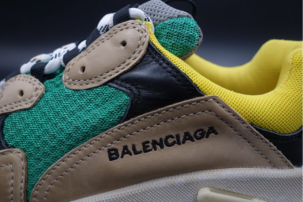 bc triple s trainer beige green yellow