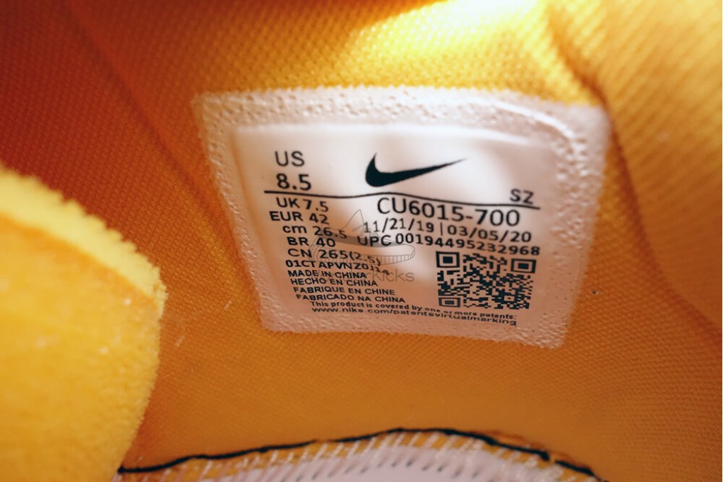 air rubber dunk off white university gold